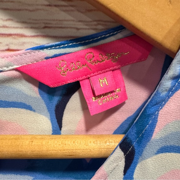 Lilly Pulitzer Iona Sleeveless Top in Pink Tropics Tint Heat Wave Sz M - Picture 8 of 12